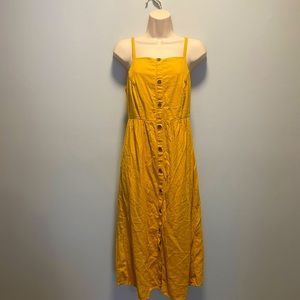 Mustard yellow button up dress. Size xs